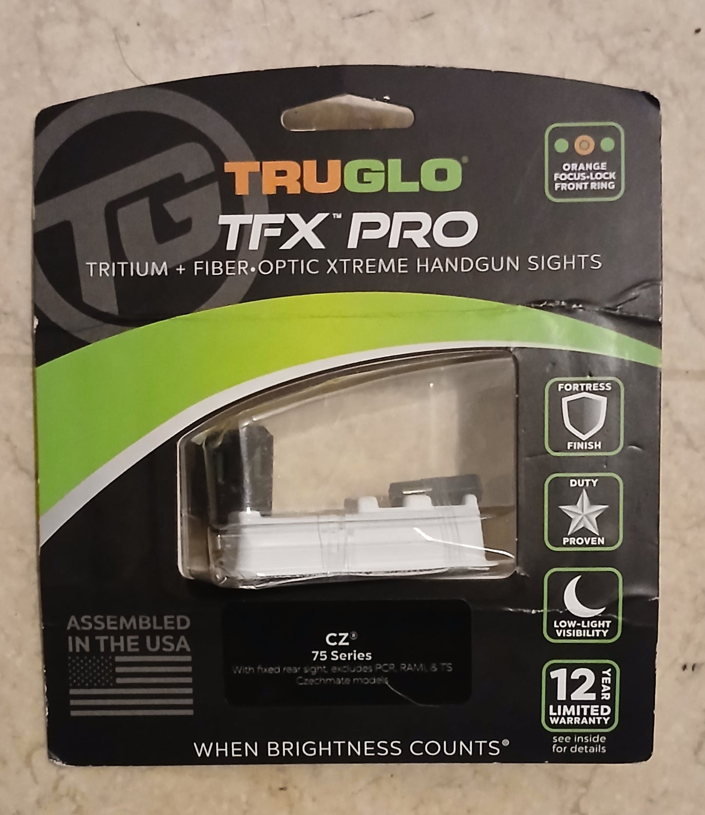 TRUGLO TFX Pro — TFX™ Pro Tritium + Fiber-Optic Handgun Sights (Marked: CZ 75 Series) — New, Sealed Retail Pack tmot.store