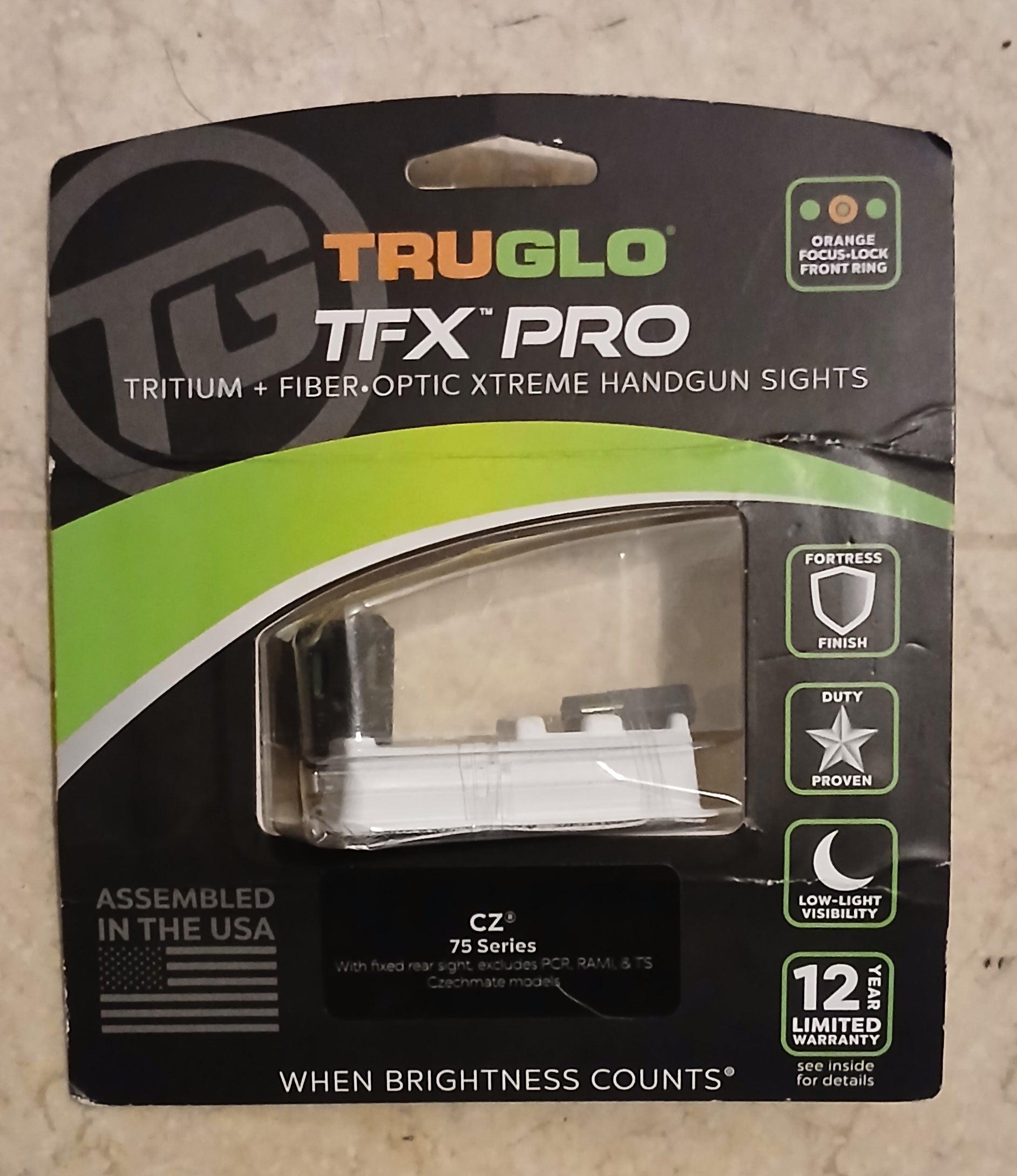 TRUGLO TFX Pro — TFX™ Pro Tritium + Fiber-Optic Handgun Sights (Marked: CZ 75 Series) — New, Sealed Retail Pack tmot.store