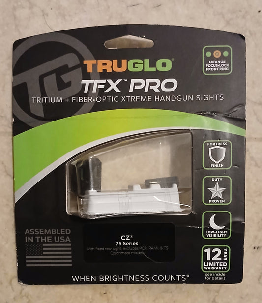 TRUGLO TFX Pro — TFX™ Pro Tritium + Fiber-Optic Handgun Sights (Marked: CZ 75 Series) — New, Sealed Retail Pack tmot.store