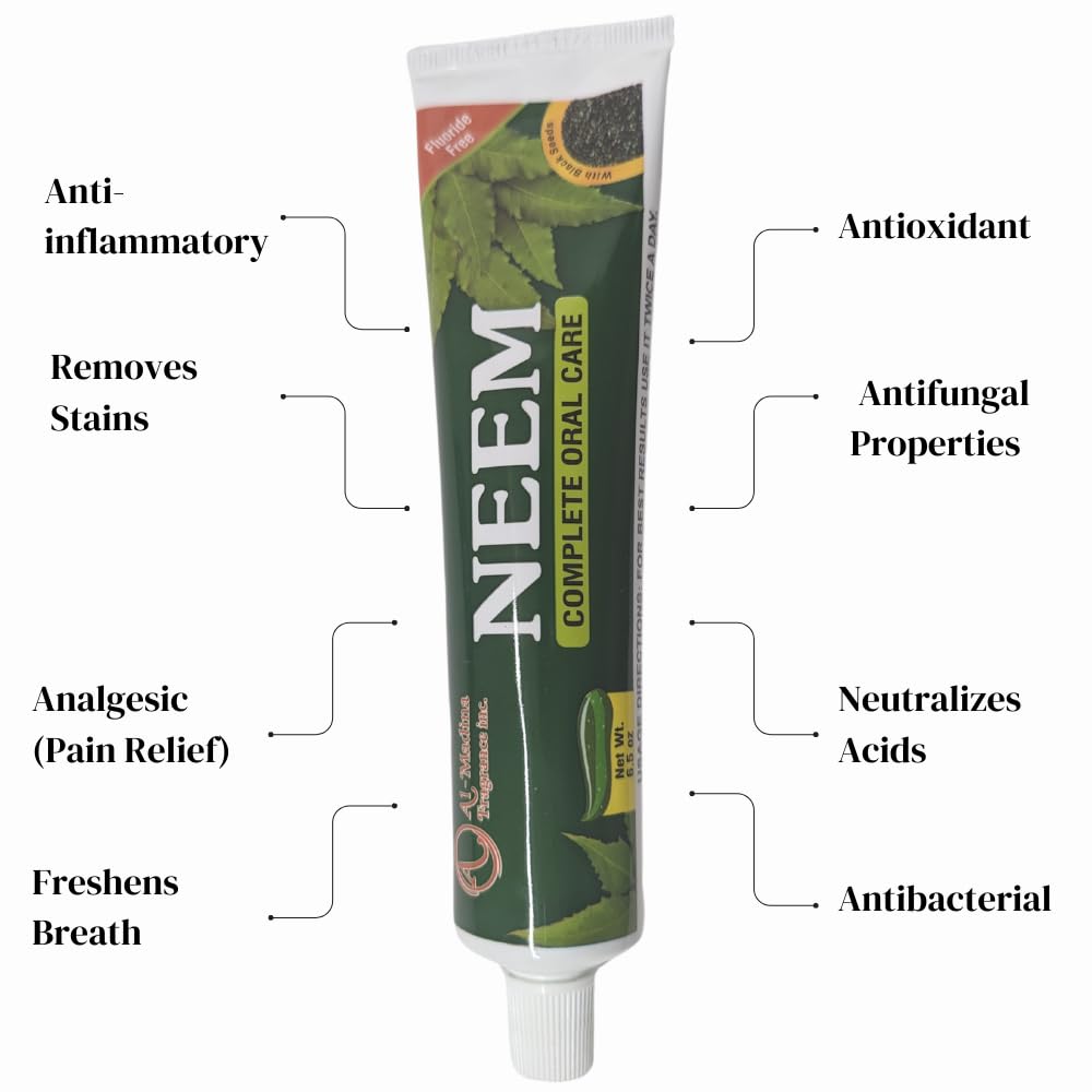 Neem & Black Seed Toothpaste - Pack of 3 - with Mint Oil (Halal)
