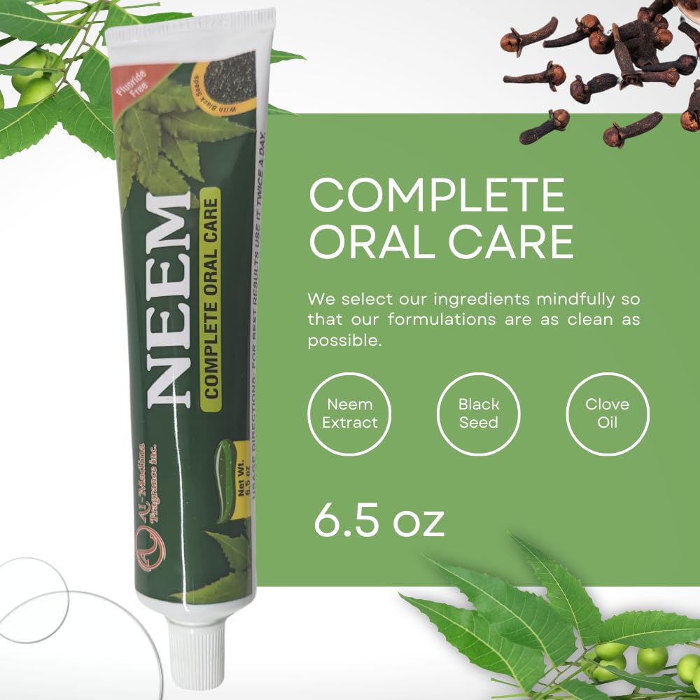 Neem & Black Seed Toothpaste - Pack of 3 - with Mint Oil (Halal)