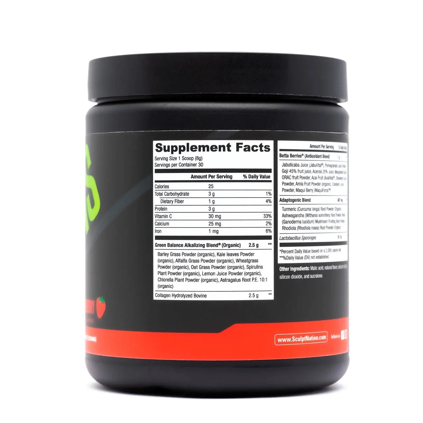 SCULPTnation GREENS Superfood Green Powder (Strawberry Flavor)