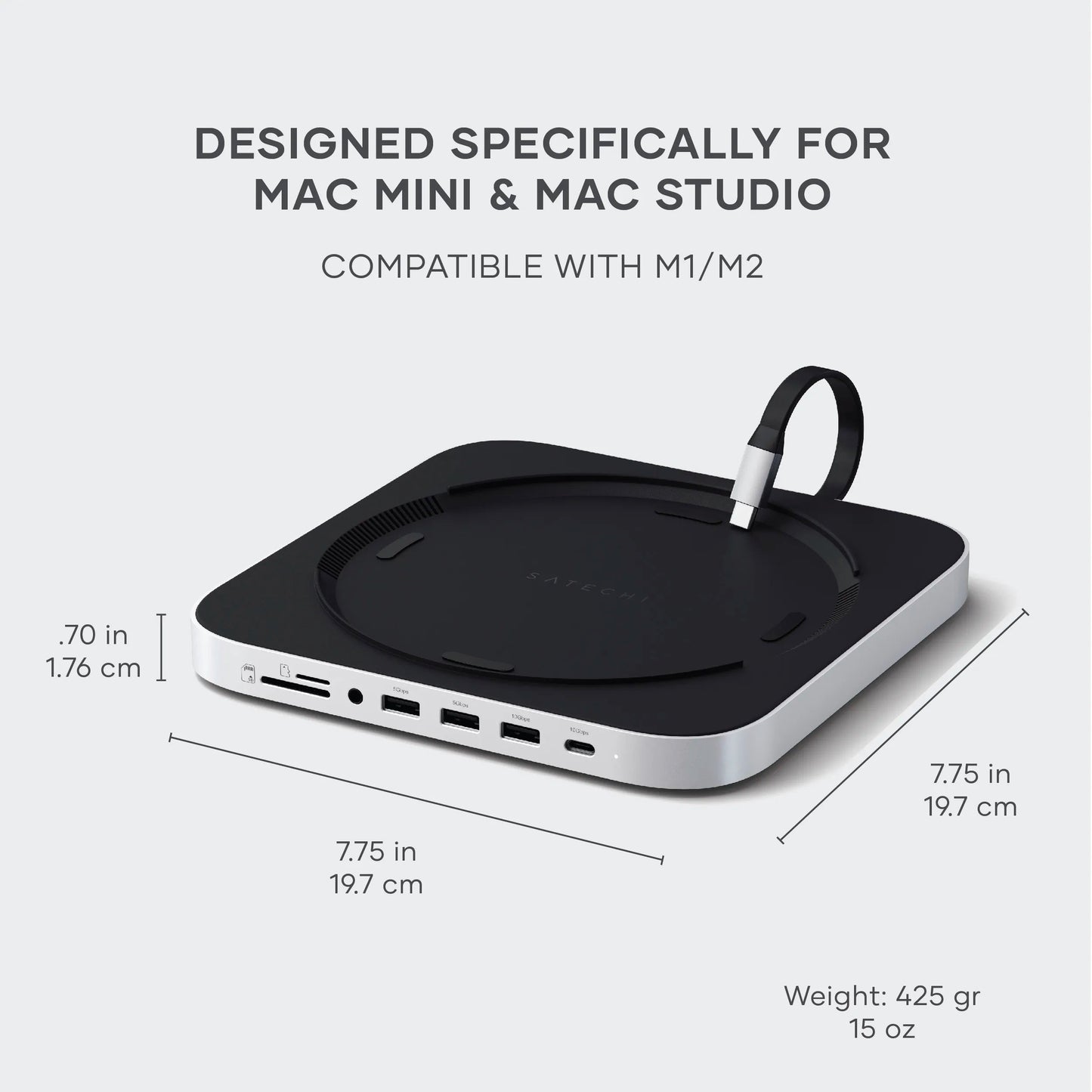 Satechi Stand & Hub for Mac Mini / Studio (NVMe SSD Enclosure) — Brand New, No Box tmot.store