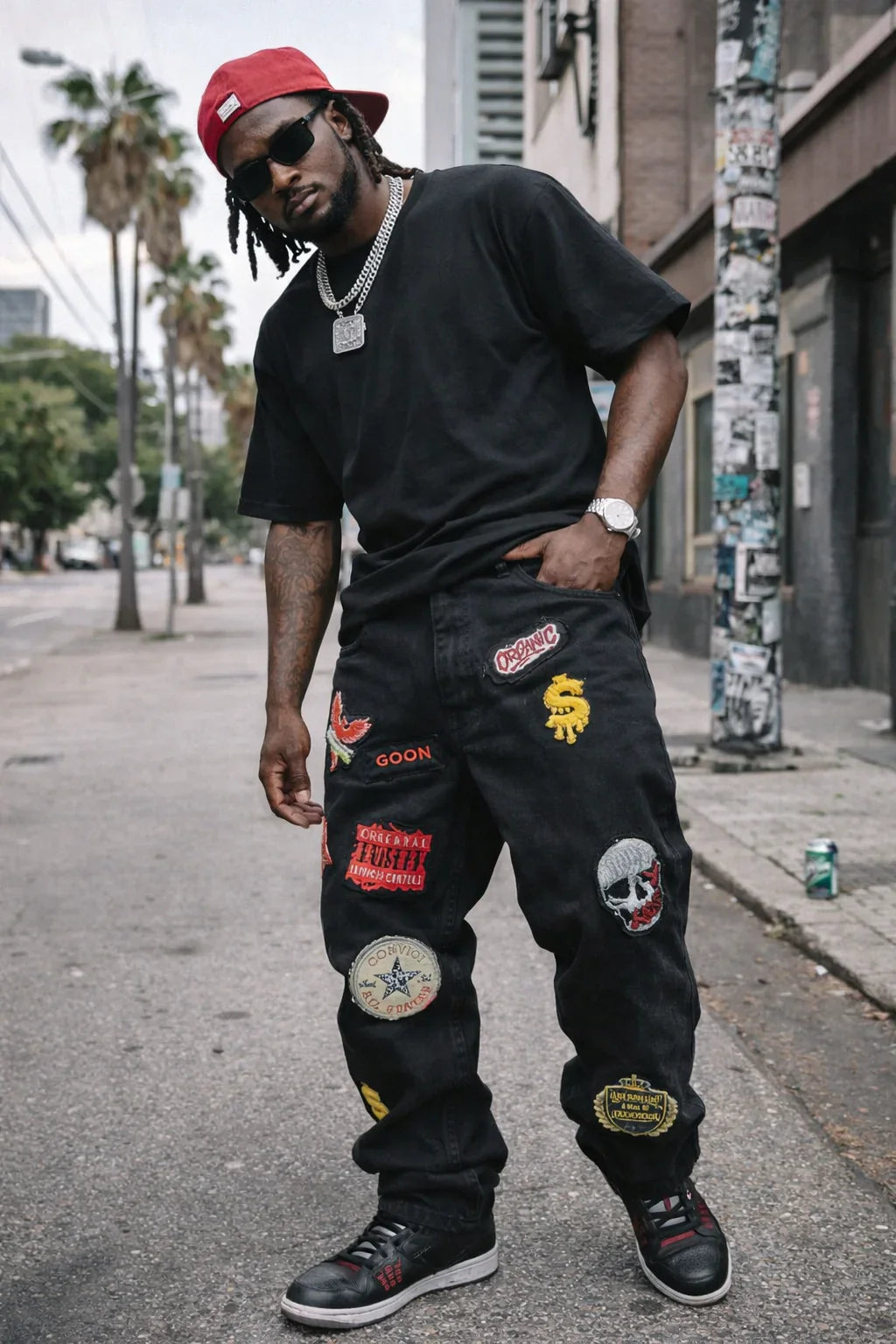 Organic Patchwork Streetwear Jeans – Men's 34x34