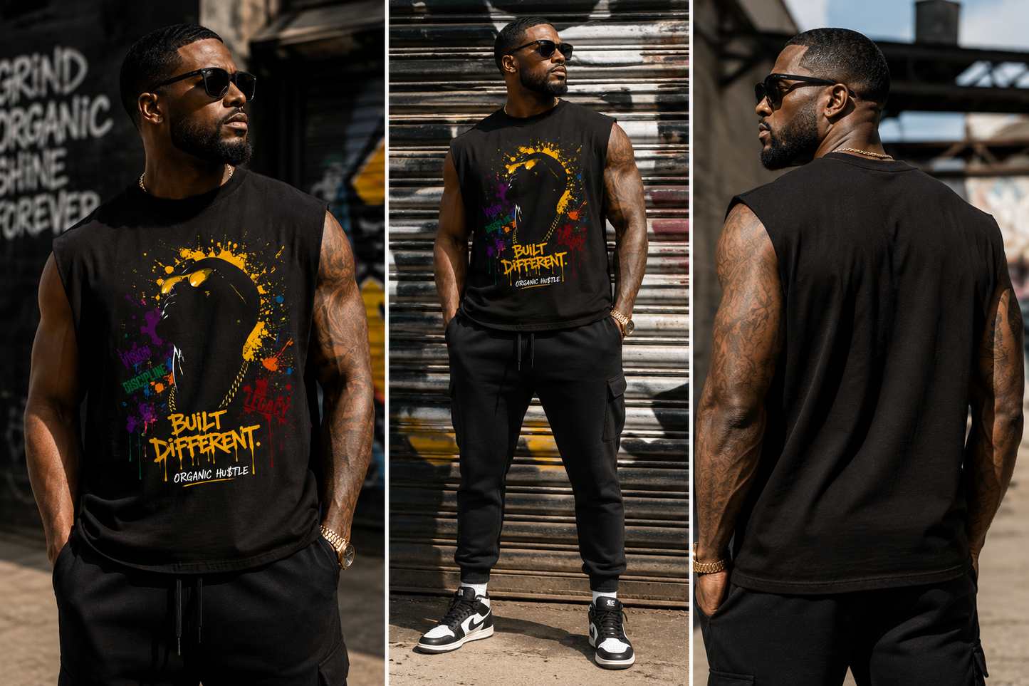 Organic Hu$tle “Built Different” Oversized Sleeveless Tee