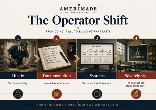 The AMERIMADE Operator Shift from hustle to systems