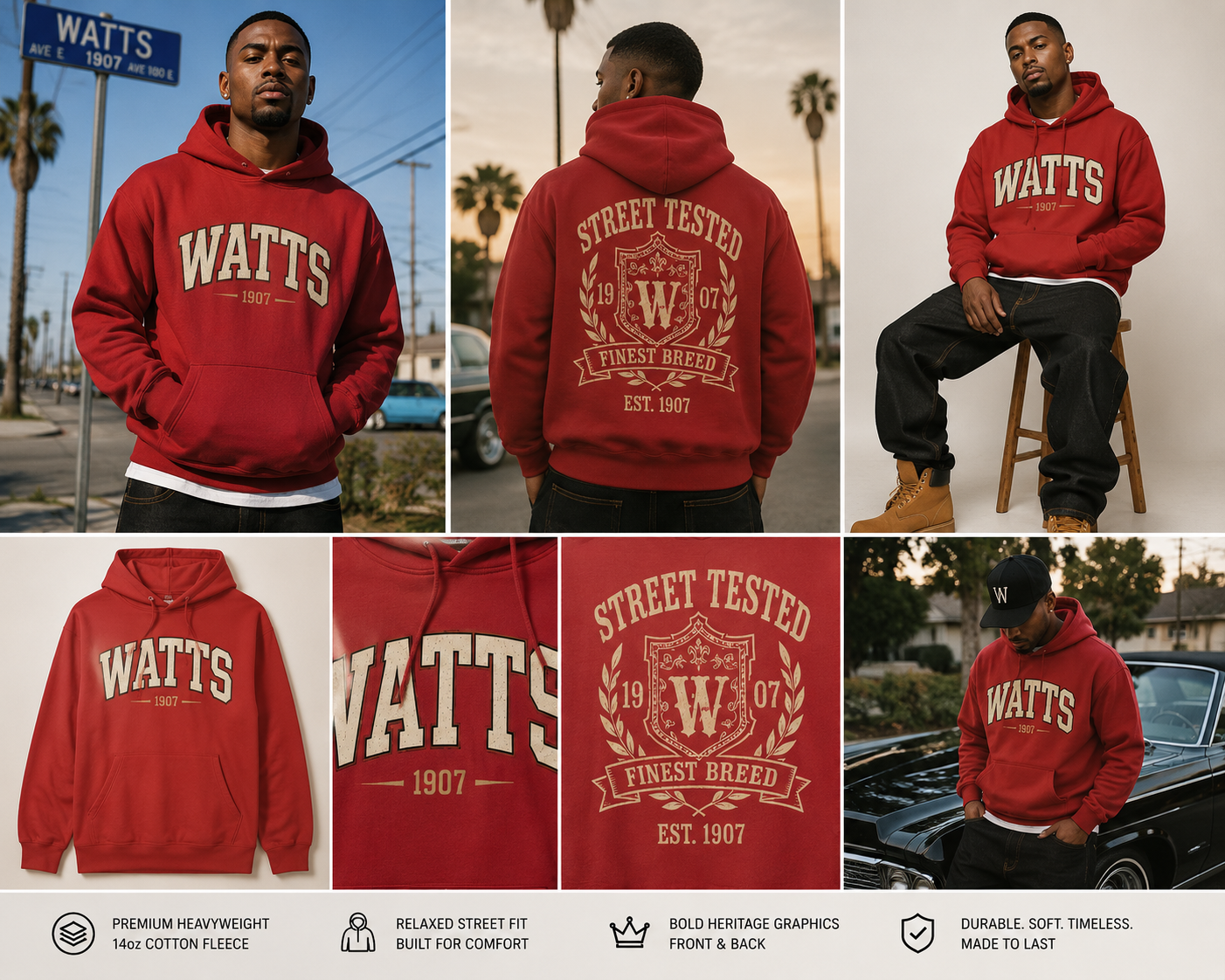 The 1907 Watts Edition Hoodie | Unisex Cotton Streetwear Hoodie