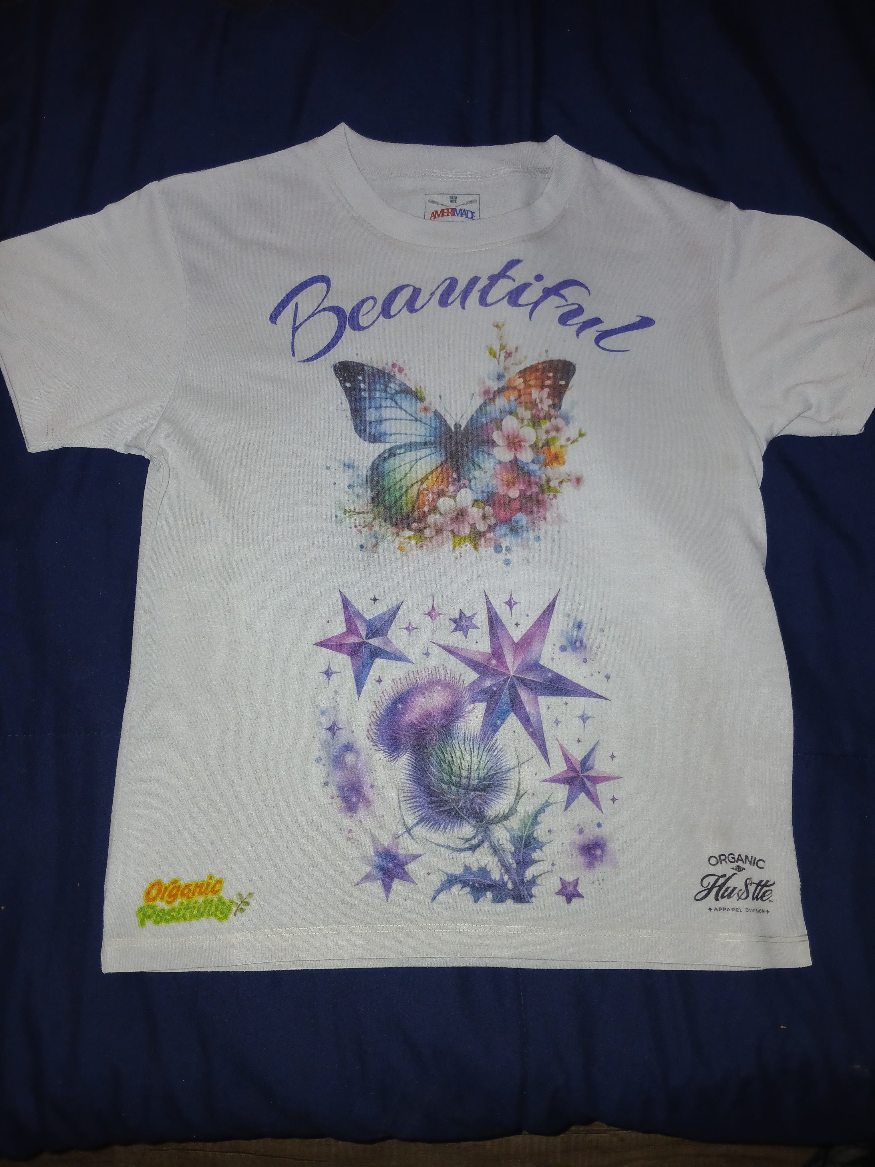 "Beautiful" Girl's T-Shirt by Organic Hu$tle (Youth Small Size) tmot.store
