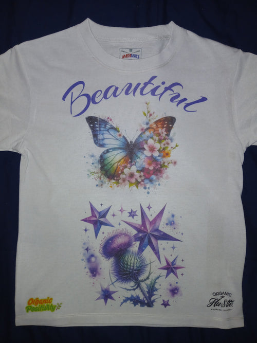"Beautiful" Girl's T-Shirt by Organic Hu$tle (Youth Small Size) tmot.store