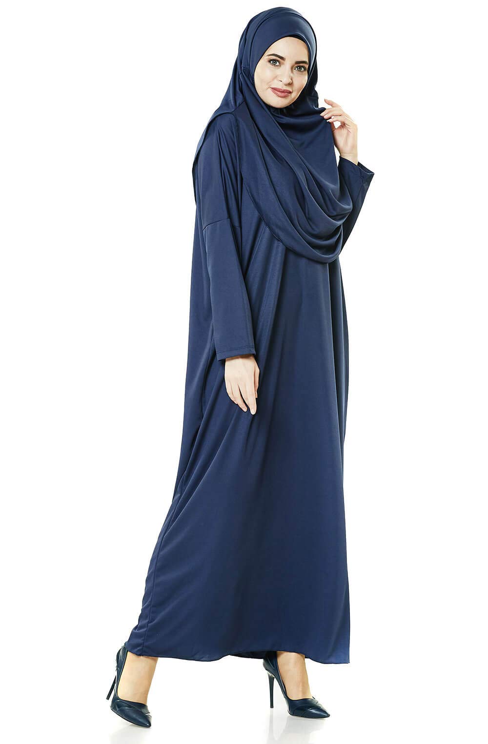 One-Piece Long Sleeve Islamic Prayer Dress & Prayer Rug & Beads, Islamic Set