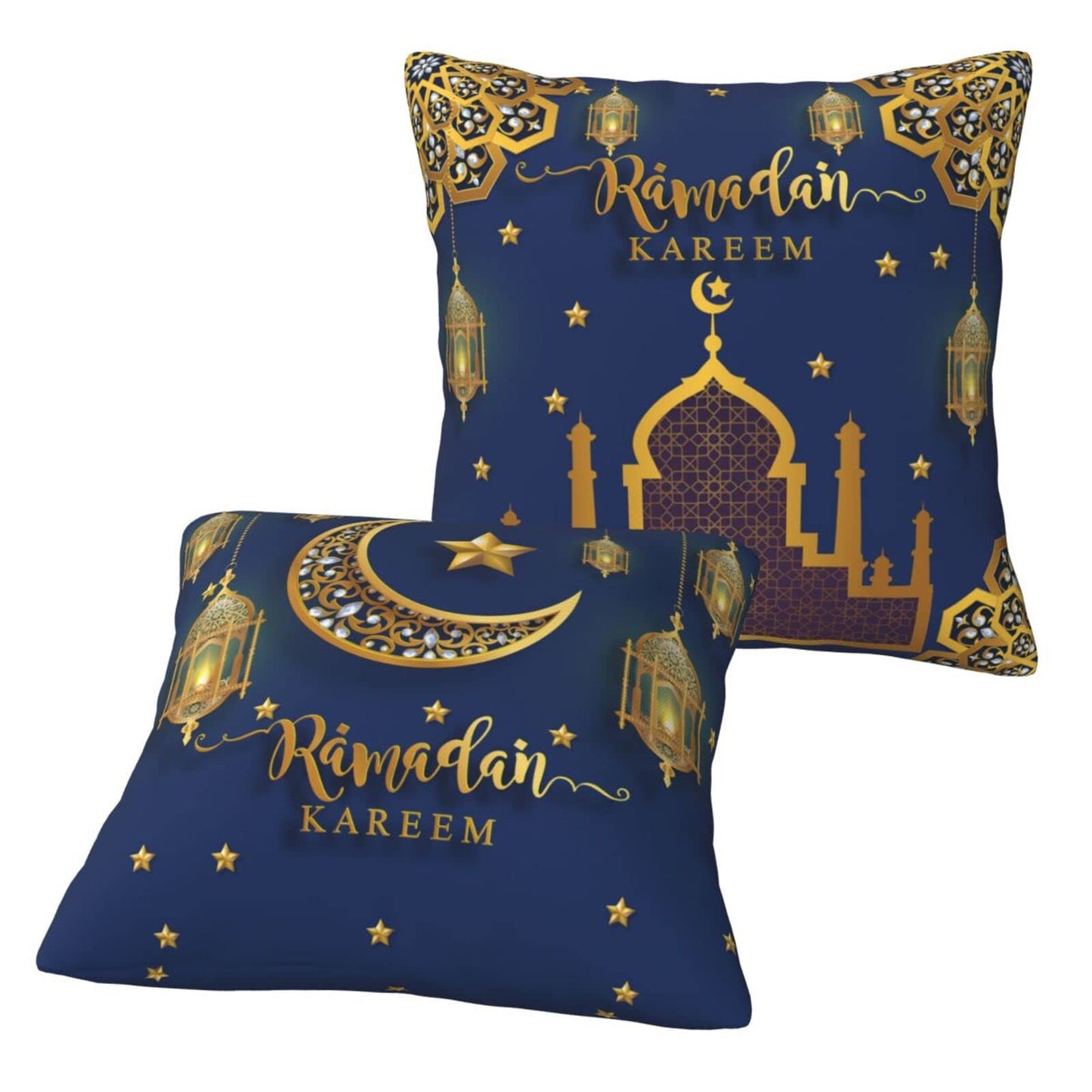 Happy Ramadan Pillow Covers – Set of 2 (18"x18")
