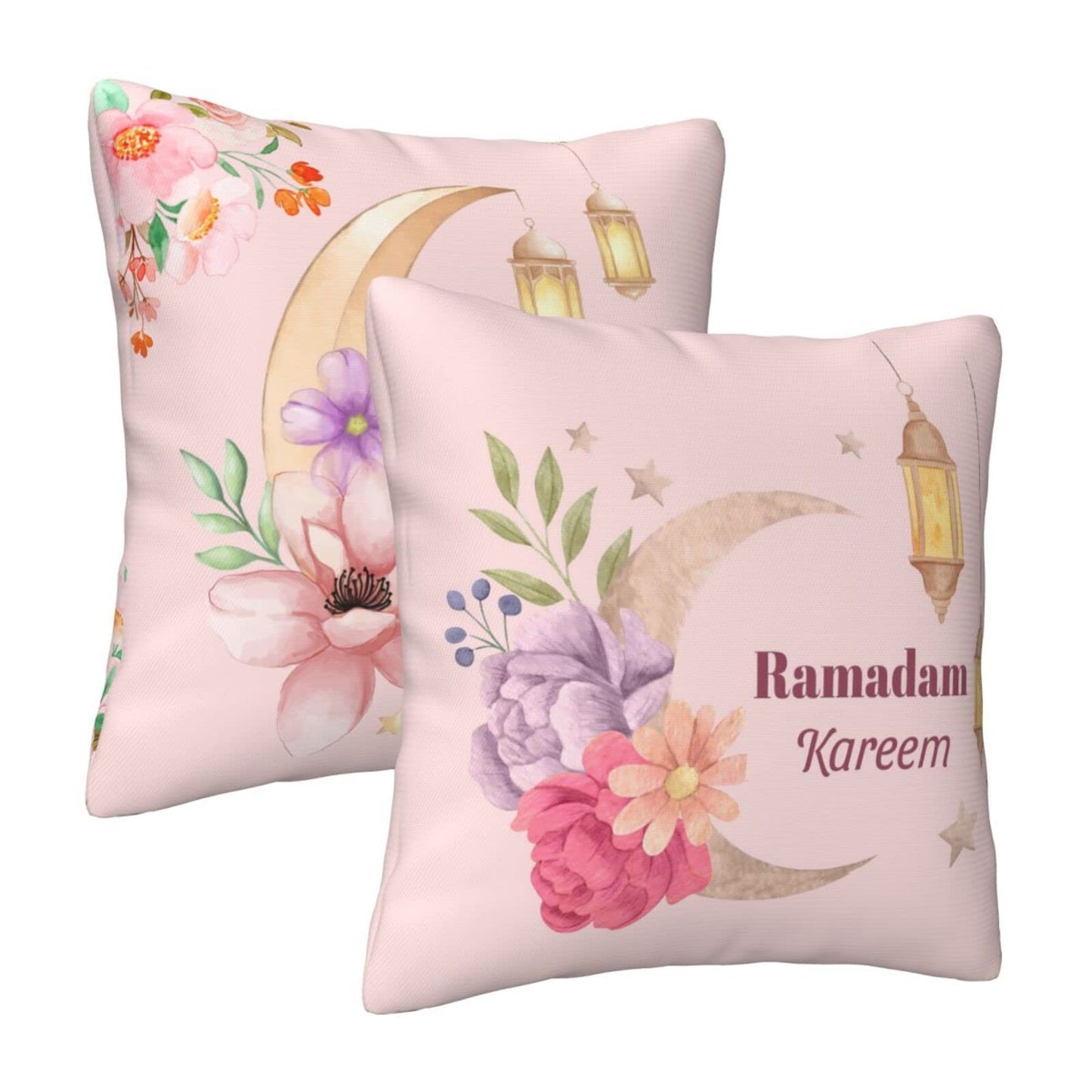Happy Ramadan Pillow Covers – Set of 2 (18"x18")