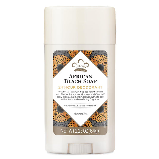 Nubian Heritage African Black Soap 24 Hour Natural Deodorant, 2.25 Oz