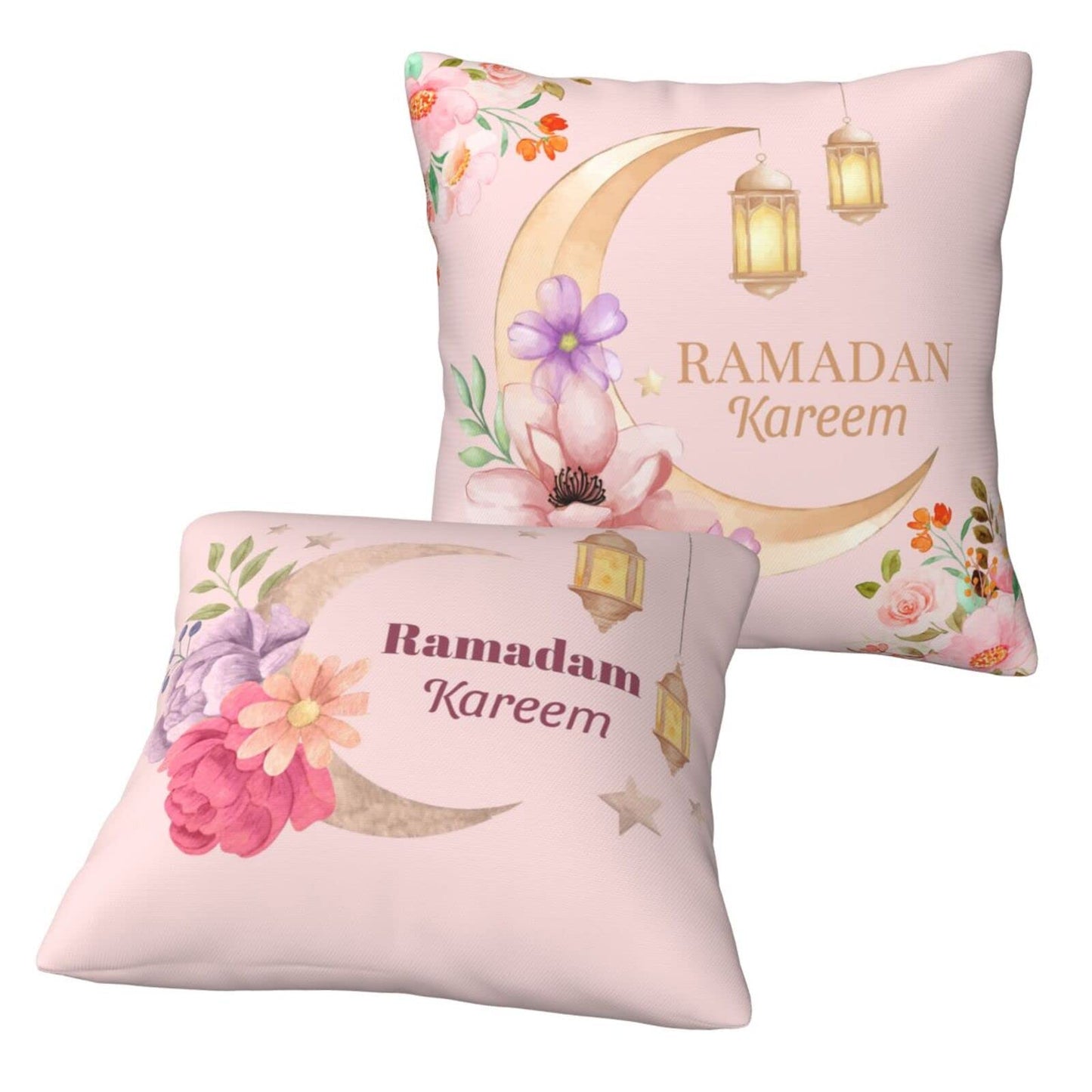 Happy Ramadan Pillow Covers – Set of 2 (18"x18")