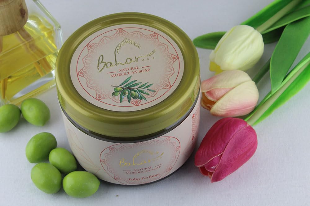 Moroccan Black Soap With Tulip Essential Oil - 450 gr / 15.87 oz