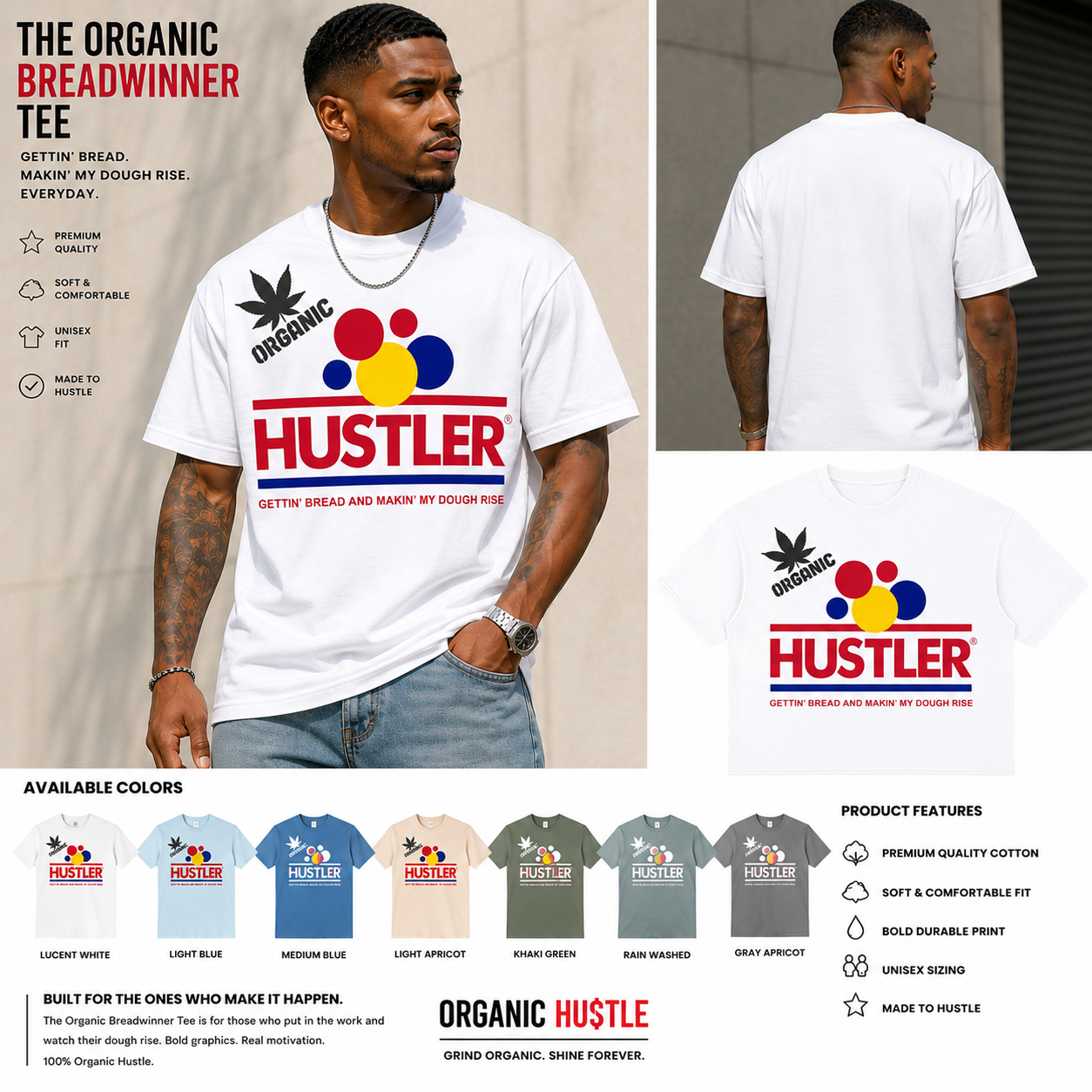 Organic,Hustle,GraphicTee,Streetwear,Shirt,Teeshirt,OversizedgraphicTee,Unisexshirt