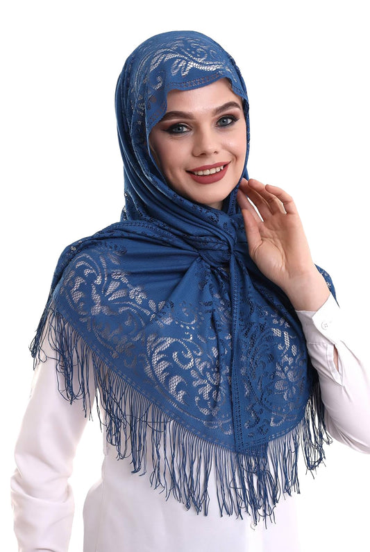 Elegant Ihvan Online Soft Shawls for Women – Luxurious Lace-Edged Design 🌿✨