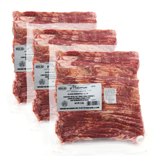Halal Hickory Smoked Breakfast Beef Strips Midamar (5 lb.)/ (15lb.)
