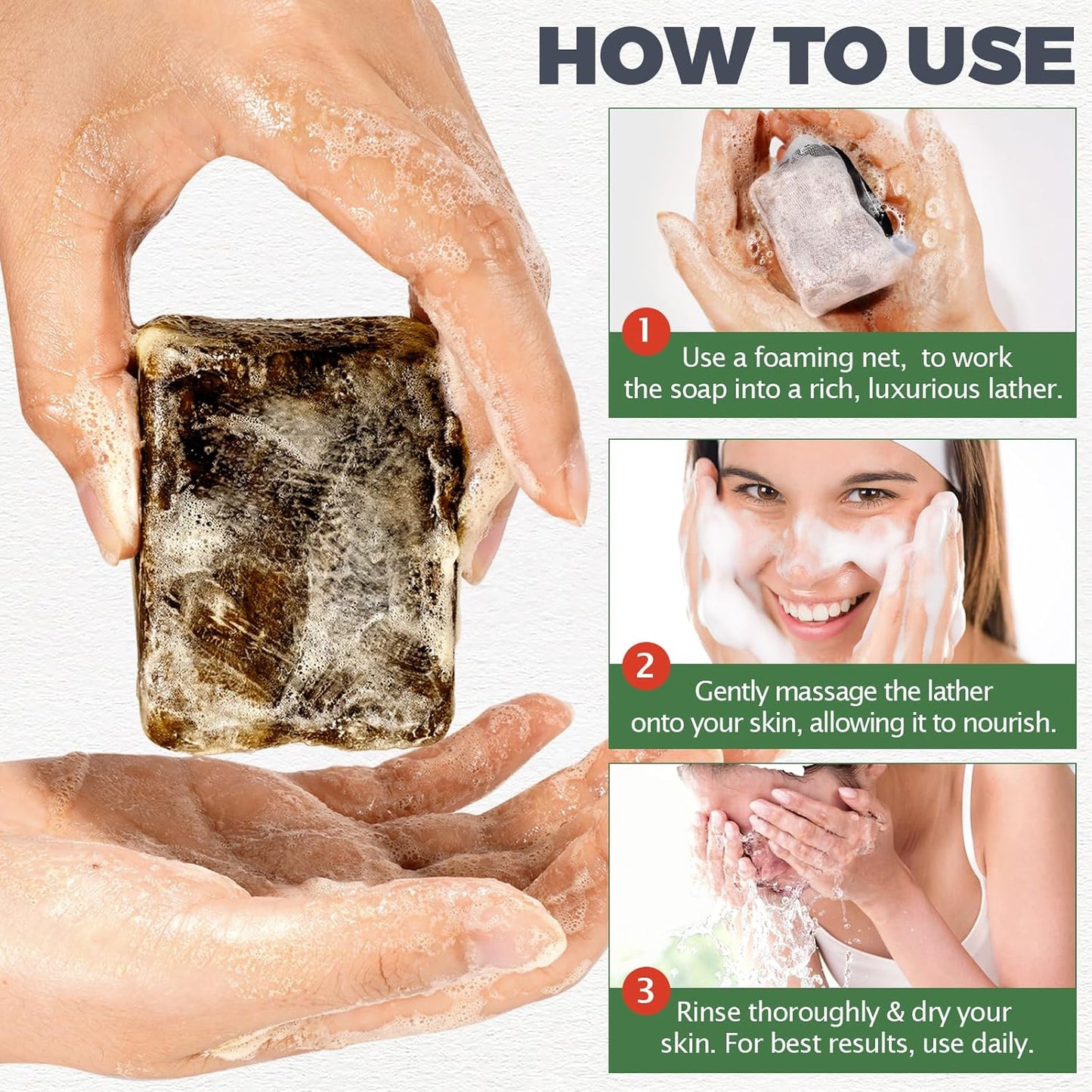 Raw African Black Soap, 100% Pure