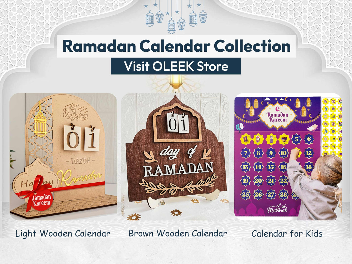 OLEEK Ramadan Countdown Calendar – 2025 Ramadan Decor & Gifts for Kids