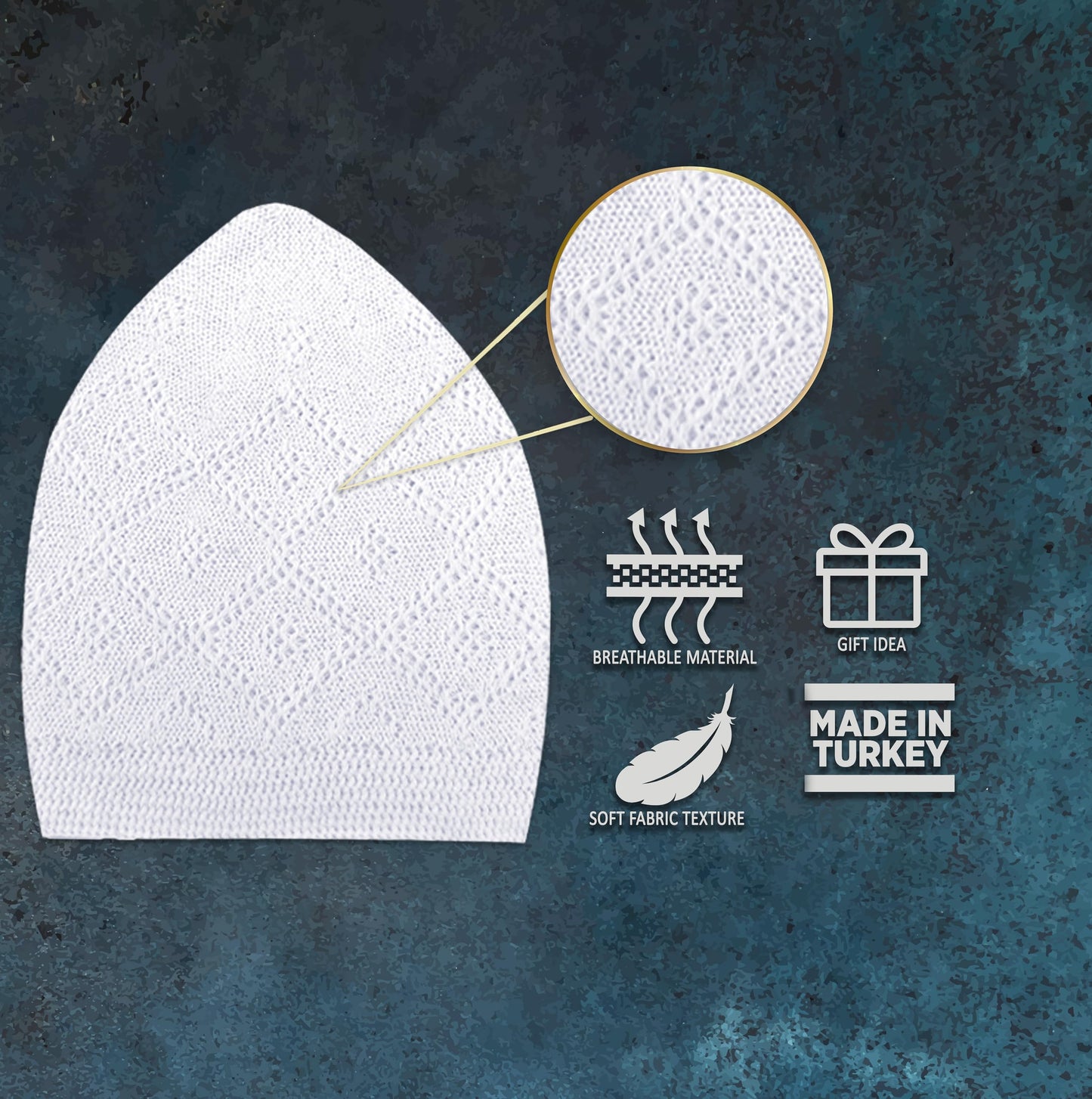Kapobia Islamic Skull Cap – Traditional Kufi Hat for Men