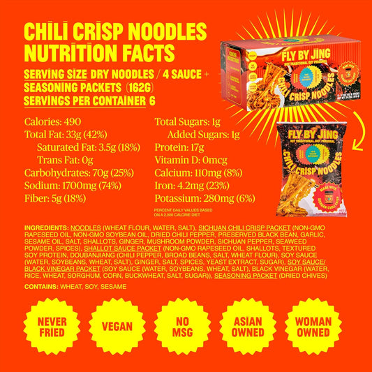 Fly By Jing Chili Crisp Noodles (Box of 6)