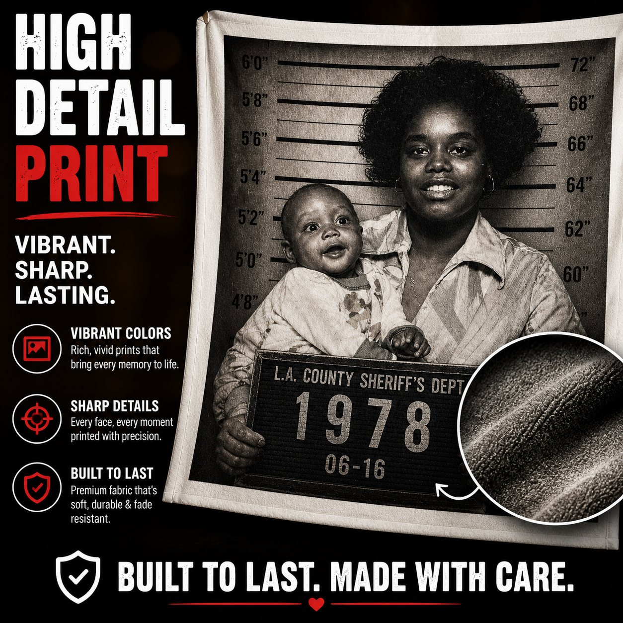 AMERIMADE Legacy Blanket™ – Custom 9 Photo Family Keepsake Gift