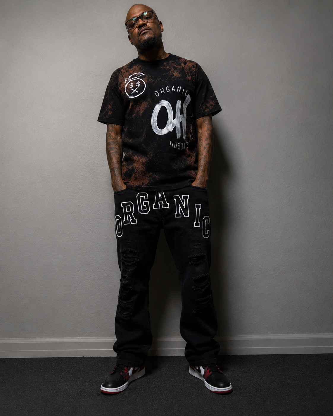 Organic Hustle — Bag Chaser 001 | One-of-One Set (Tee: L / Pants: 34x34)