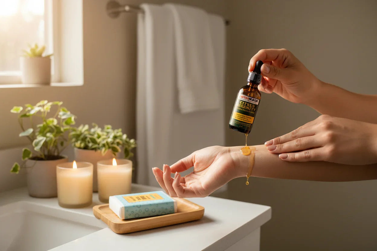 Applying Citrus Serenity oil
