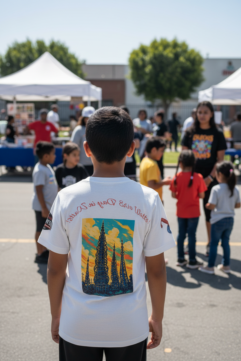 Child back view at event