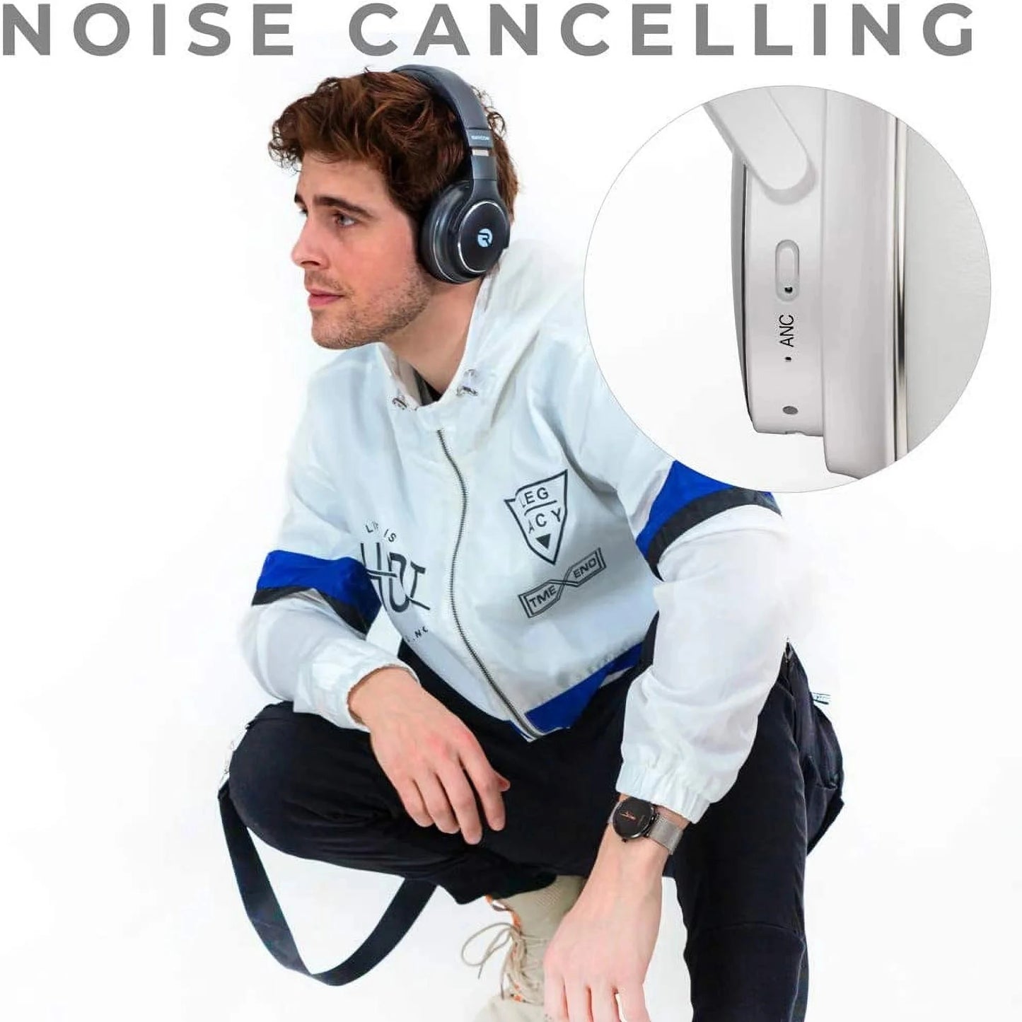 Raycon The Everyday Headphones – Bluetooth 5.0 ANC Over-Ear Wireless Headphones (White / Open Box Brand New) tmot.store