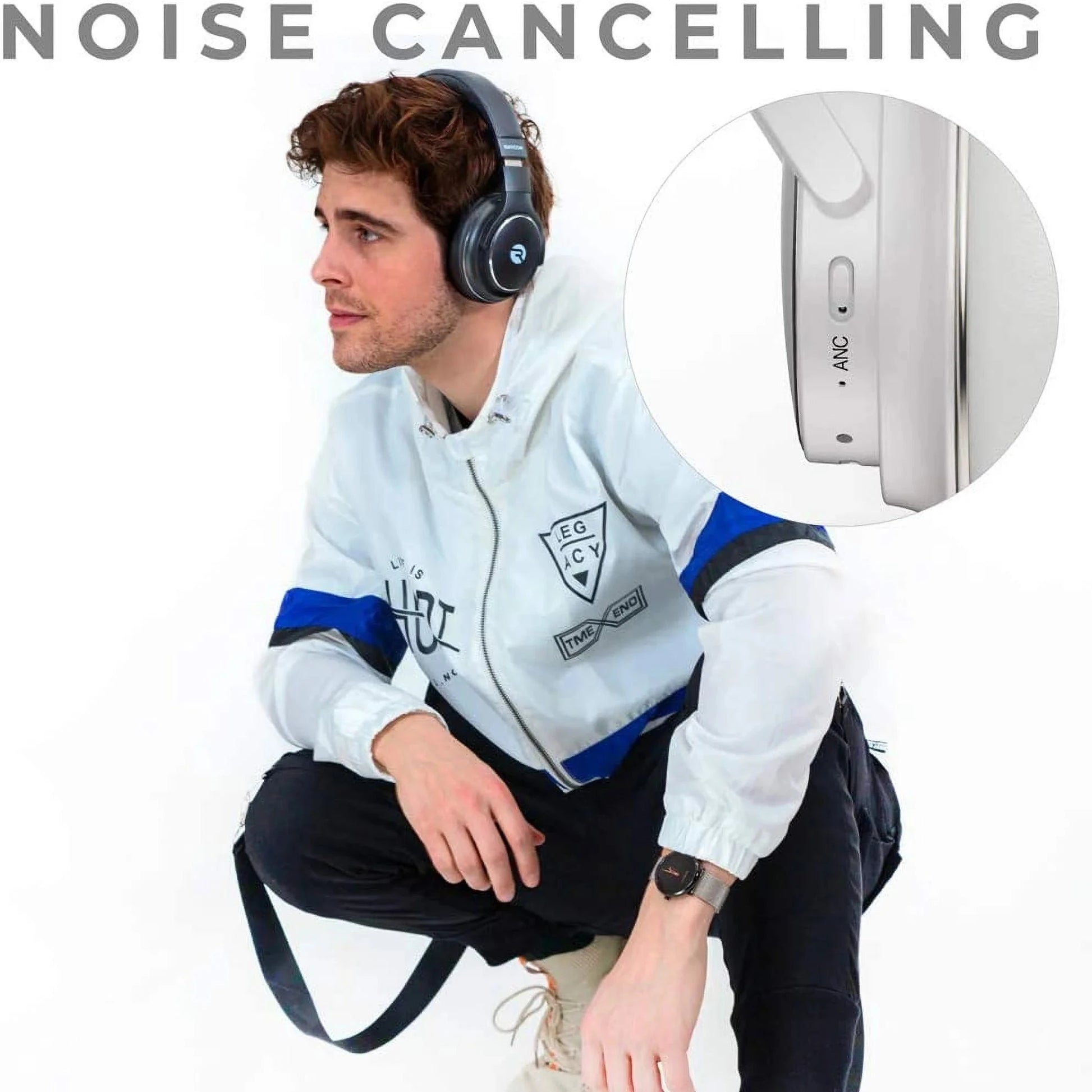 Raycon The Everyday Headphones – Bluetooth 5.0 ANC Over-Ear Wireless Headphones (White / Open Box Brand New) tmot.store