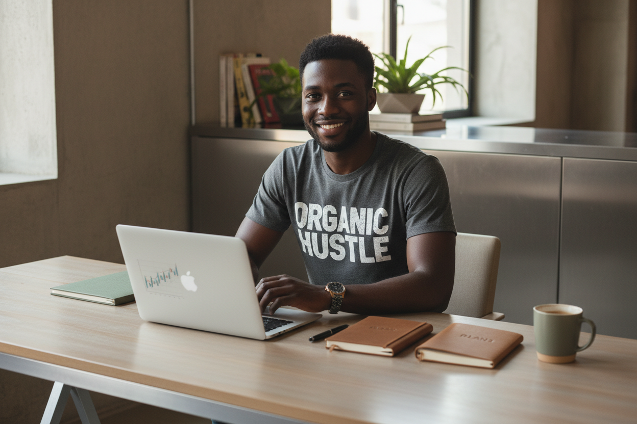 Entrepreneur in Organic Hustle clothing
