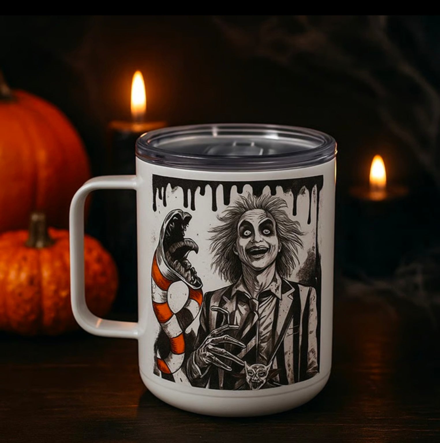 Halloween horror mug design included in Pick Your Nightmare four-piece set