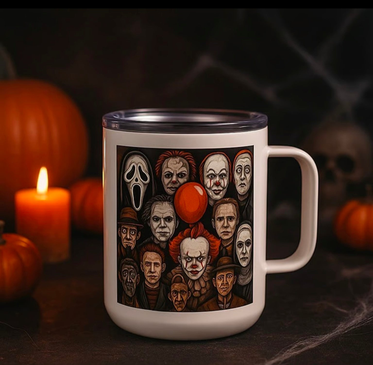 Halloween horror mug design included in Pick Your Nightmare four-piece set