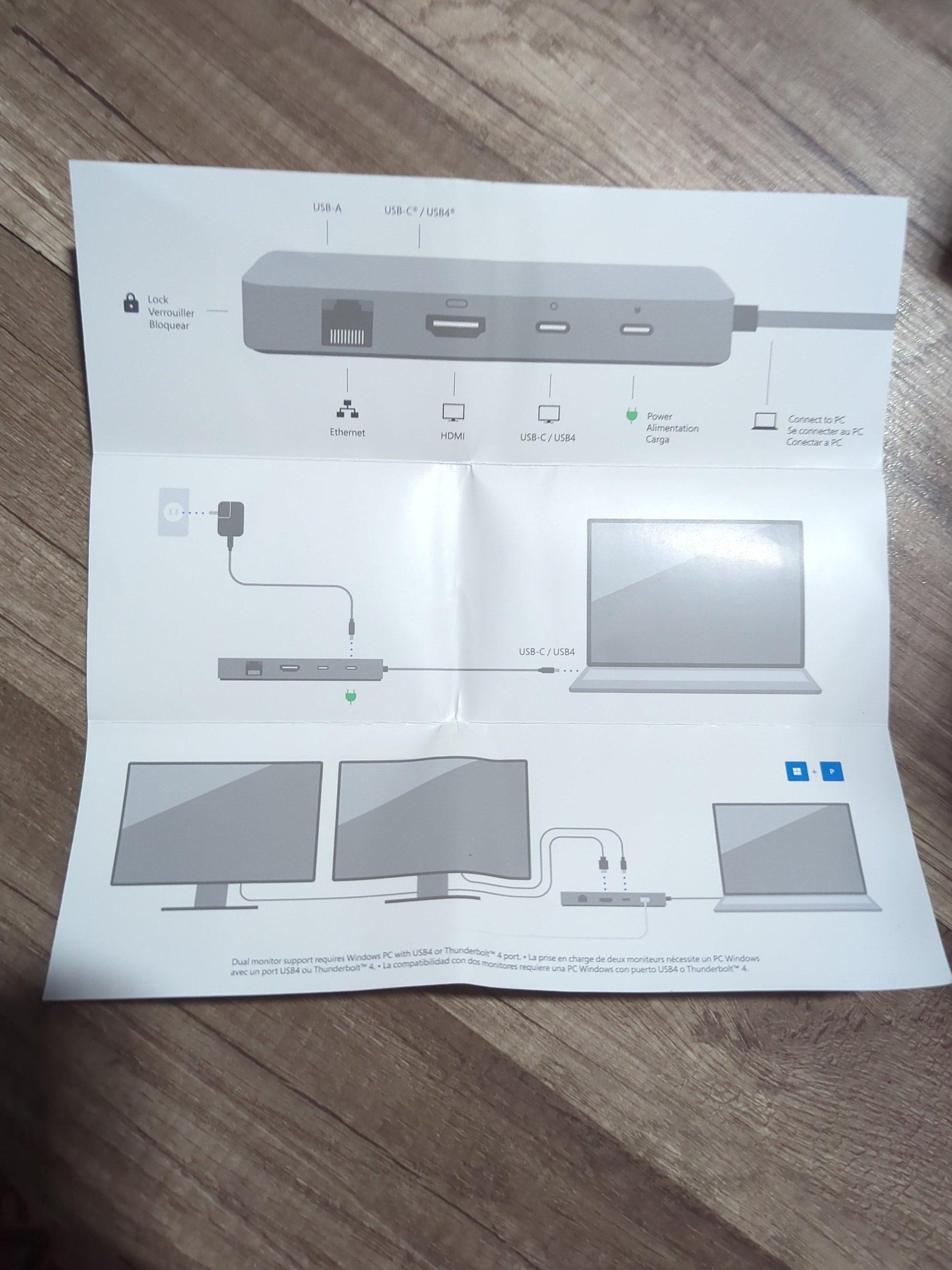 Microsoft Surface USB4 Dock – Complete Set w/ 100W Power Adapter – USB-C, Ethernet, HDMI &amp; Multi-Port Hub tmot.store