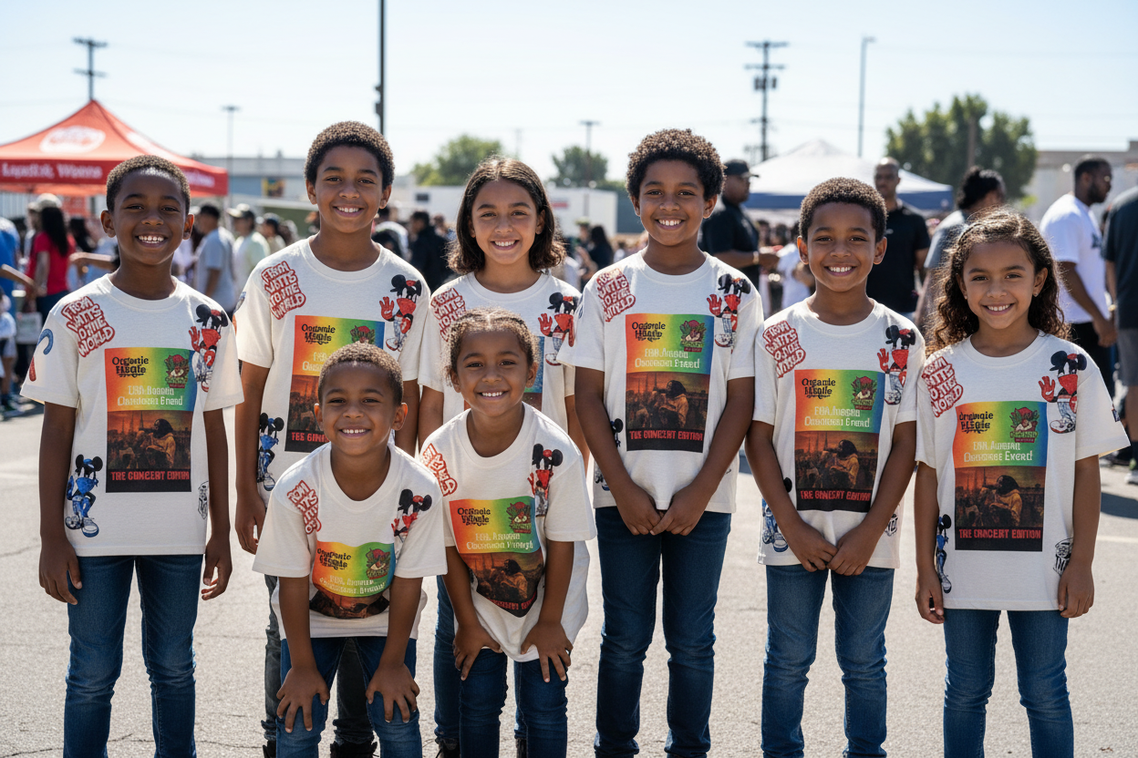 Kids in formation with personality