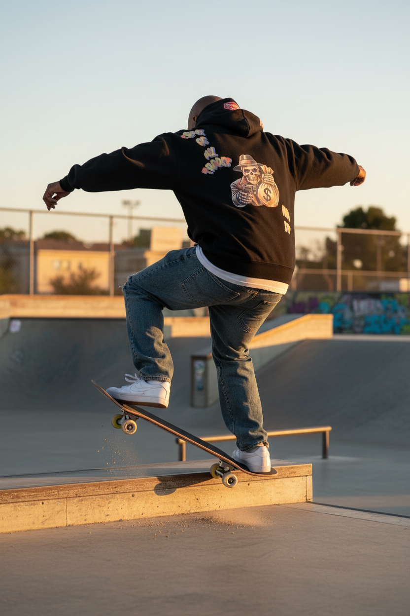 Man Back Skateboarding