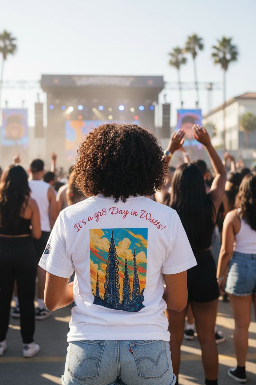 Model back view at concert