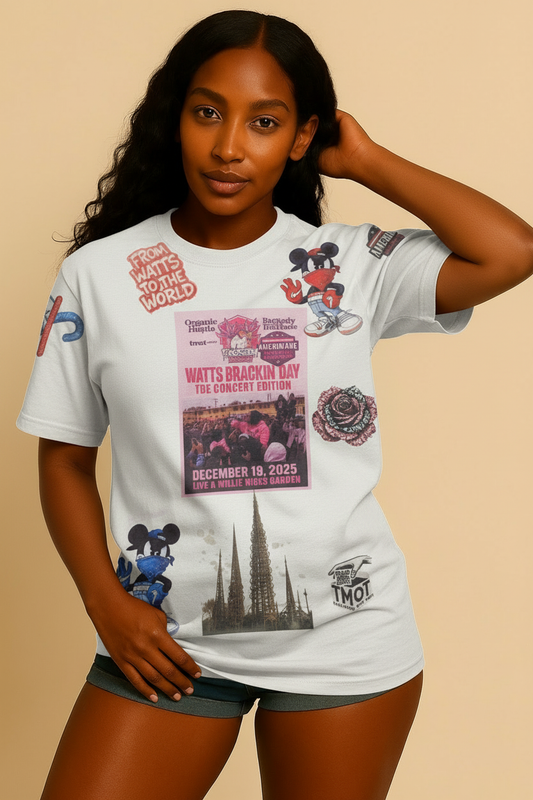 Model front view - Watts Drackin' Day t-shirt