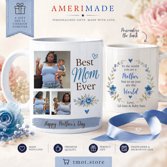 Custom Mother’s Day Photo Mug – Best Mom Ever Personalized Coffee mug