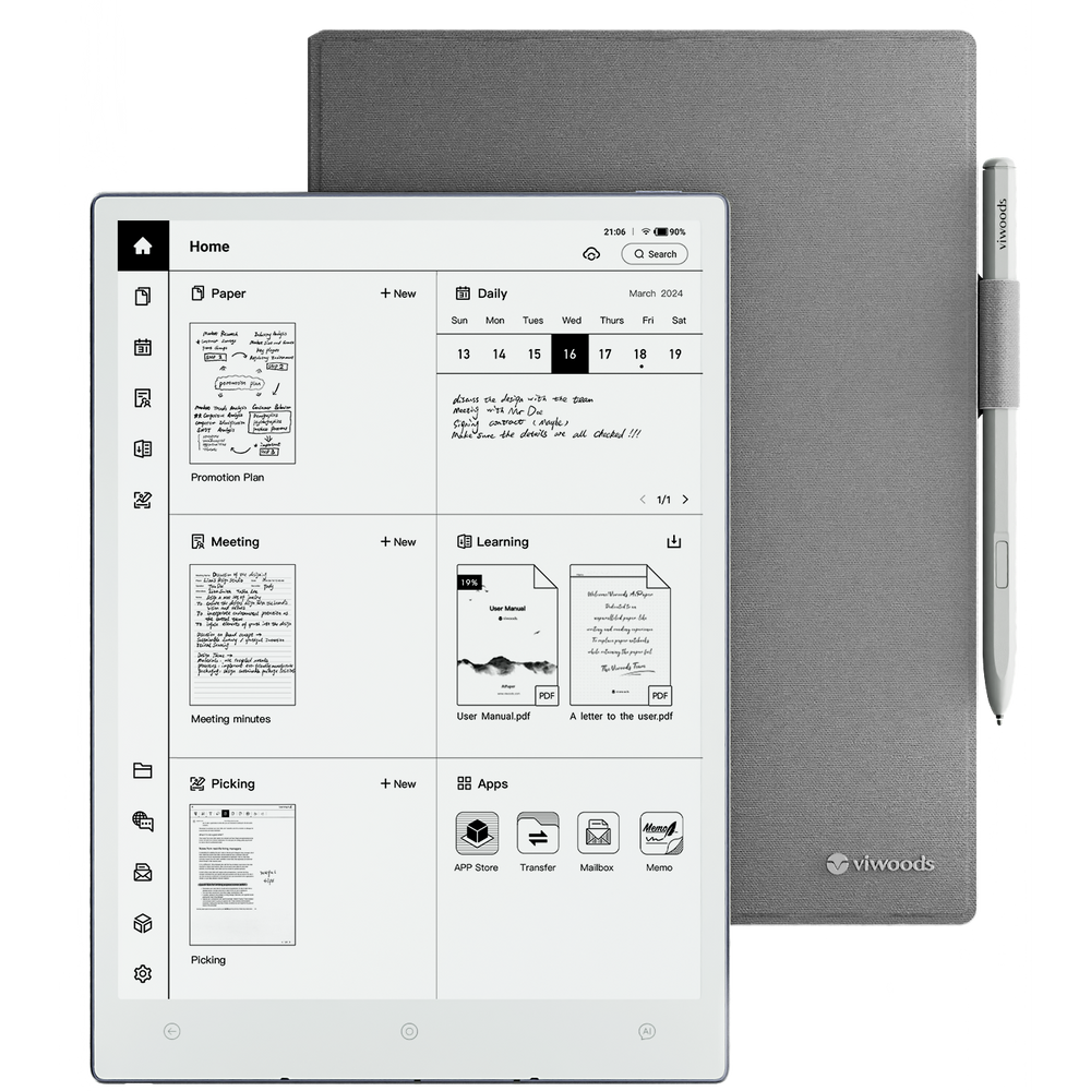 Viwoods E-Paper Digital Note Tablet — Open Box, Brand New (No Stylus Included) tmot.store