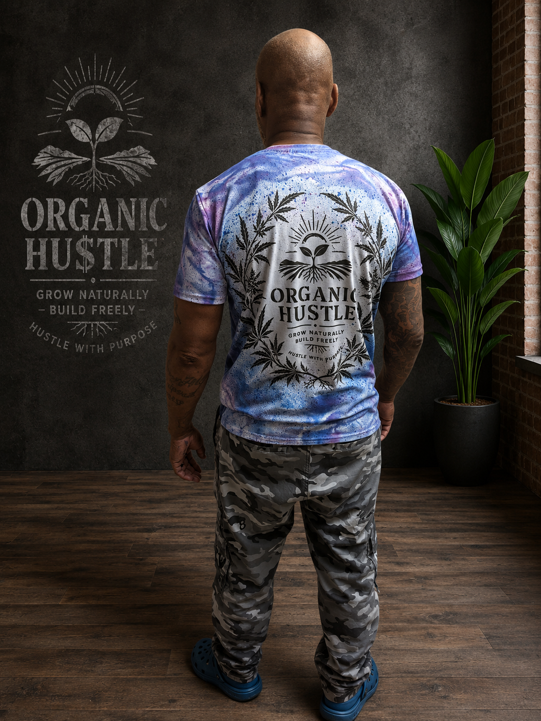 Organic Hu$tle Sky Bloom Tee | Premium Tie-Dye Streetwear Shirt