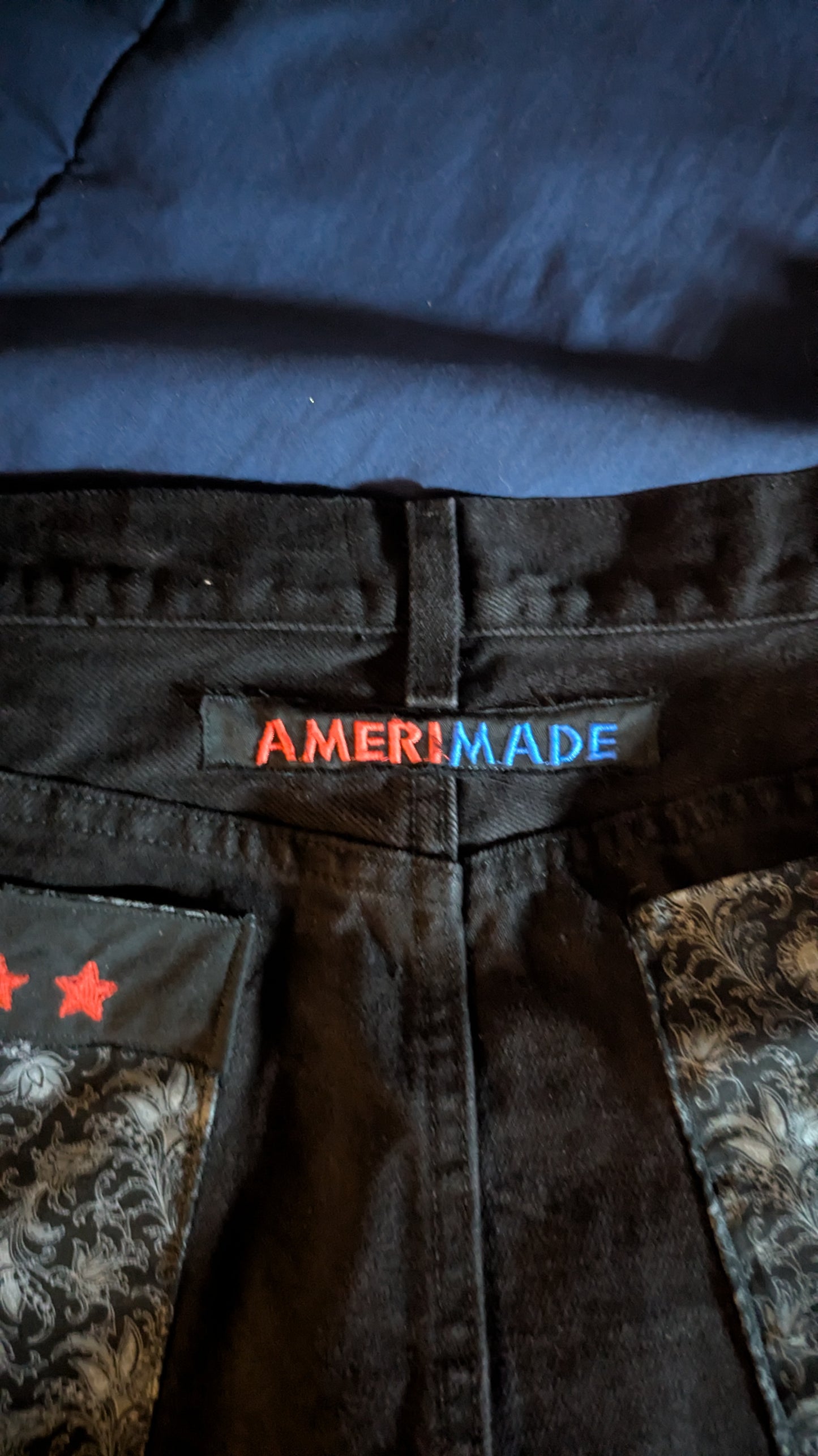 Organic Hu$tle Patchwork Jeans – Custom AMERIMADE Streetwear Denim (Men’s 34x34)