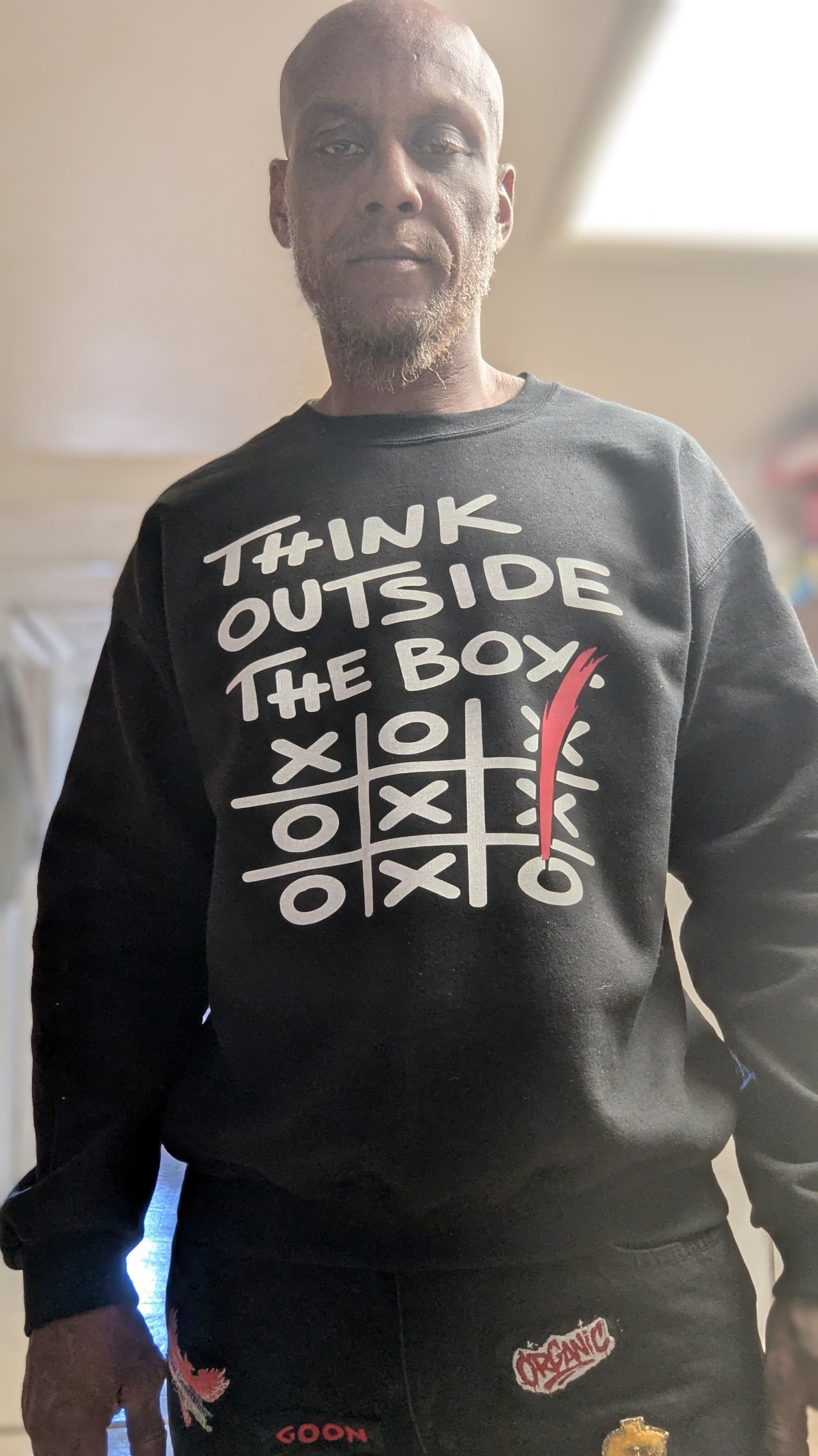 AMERIMADE Think Outside The Box Set – Graphic Sweatshirt + Organic Hu$tle Patchwork Jeans