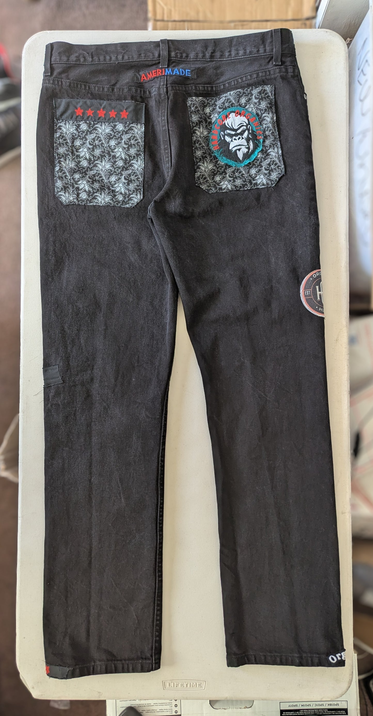 AMERIMADE Think Outside The Box Set – Graphic Sweatshirt + Organic Hu$tle Patchwork Jeans