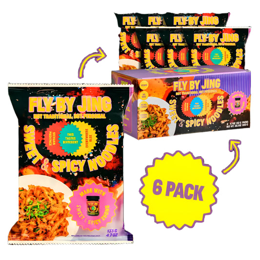Fly By Jing Imported Sweet & Spicy Noodles from China (Box of 6)