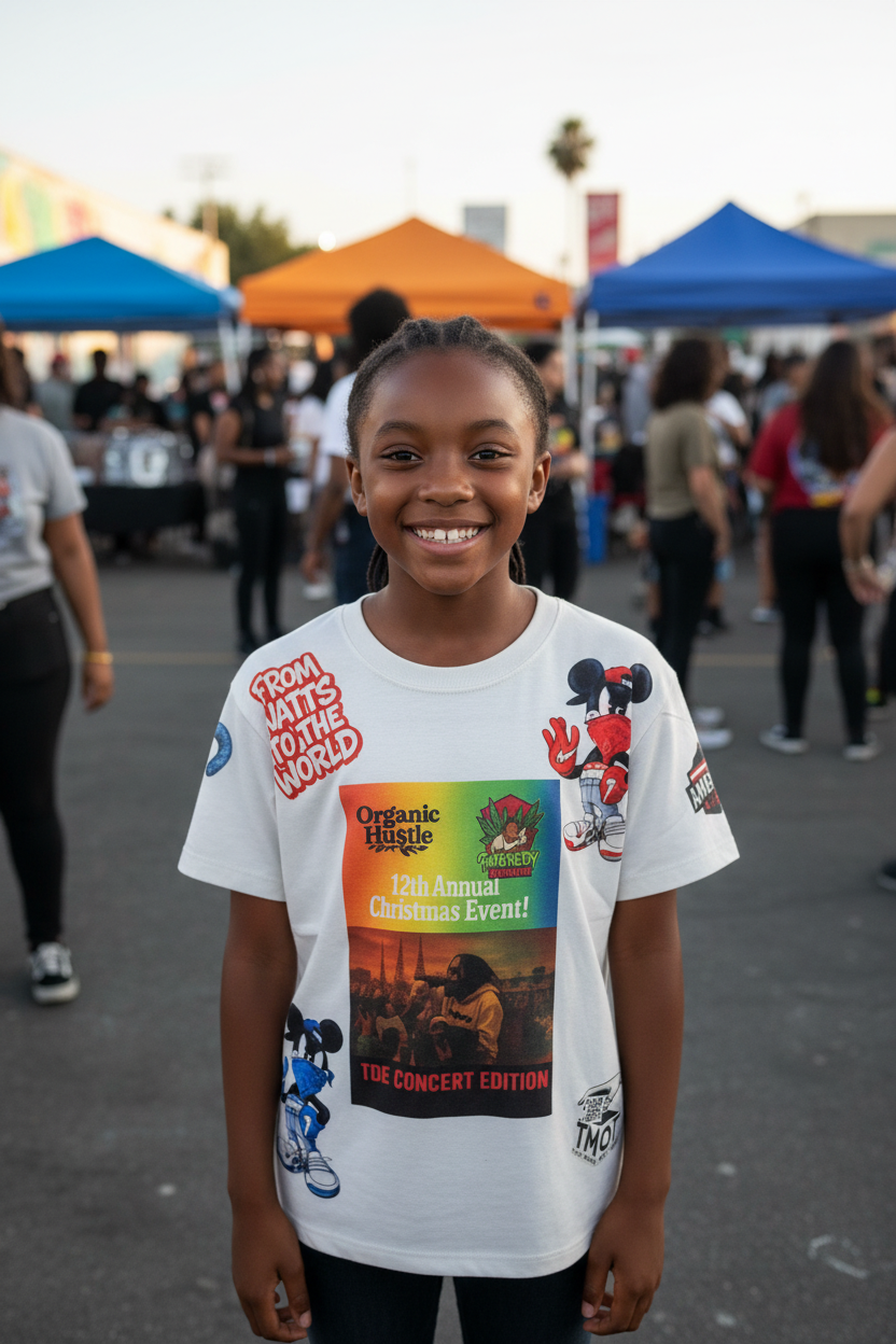 Young Black girl smiling at event