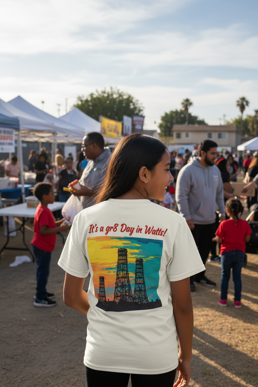 Young girl back view at event