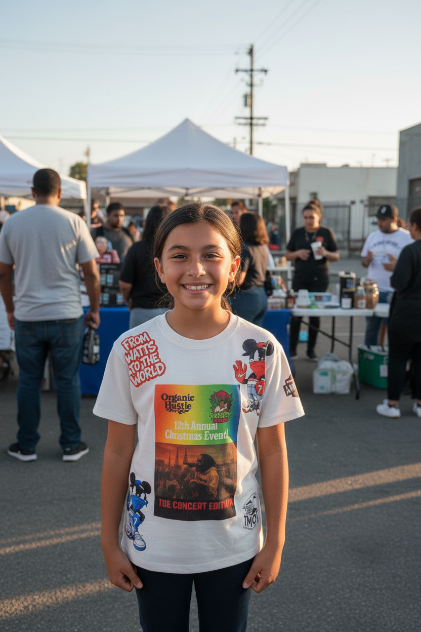 Young girl front view at event